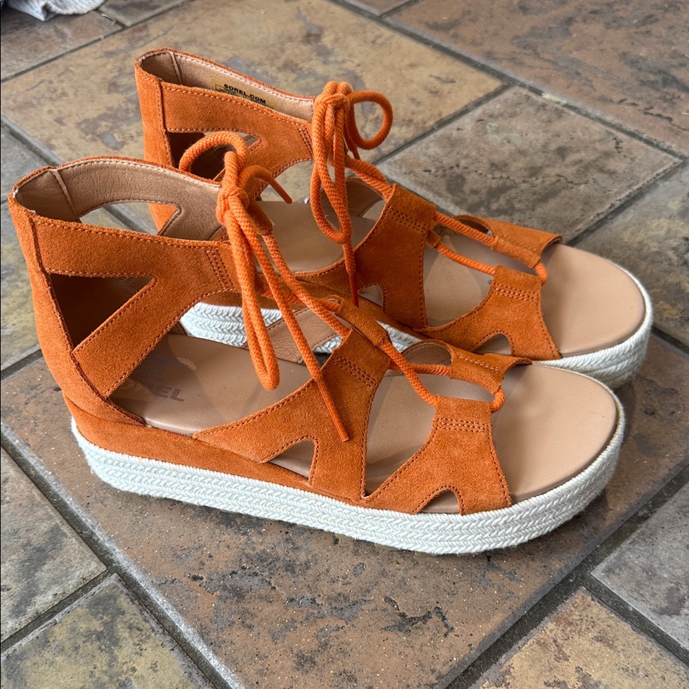 Sorel Cameron Flatform Lace Wedge Sandals - Picture 5 of 6